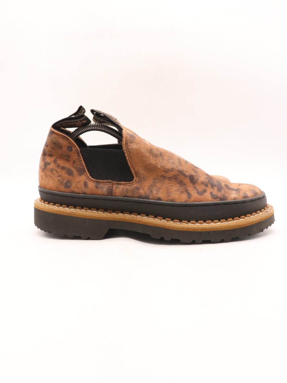 Georgia Boot Giant Romeo Women's Size 10 M Brown Leather Cheetah Slip On Shoes